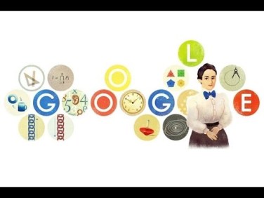 Google Doodle commemorating Noether's 133rd birthday on March 23rd, 2015. 